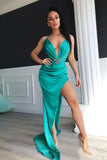 Halter V-Neck Evening Dress with Split BM bride