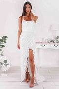 Strapless Spaghetti Strap Mermaid Prom Dress with Slit BM bride
