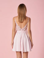 Romantic Deep V-Applique Lace Mini Length Homecoming Dress BM bride