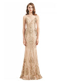 Deep V-Neck Spaghetti Straps Sleeveless Mermaid Dress BMbride