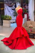 BMbride Designer Long Red Sleeveless Mermaid Prom dresses BMbride