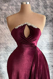 BMbride Designer Long Velvet Sequined Long Sleeves Prom Dress With Train BMbride