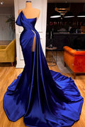BMbride Designer Royal Blue Long Mermaid Prom Dress With Split BMbride