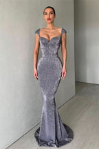 BMbride Designer Sequined Sleeveless Mermaid Prom Dress BMbride