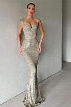 BMbride Designer Sequined Sleeveless Mermaid Prom Dress BMbride