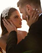 BMbride Designer Sweetheart Long A-line Glitter Lace Wedding Dress With Slit BMbride