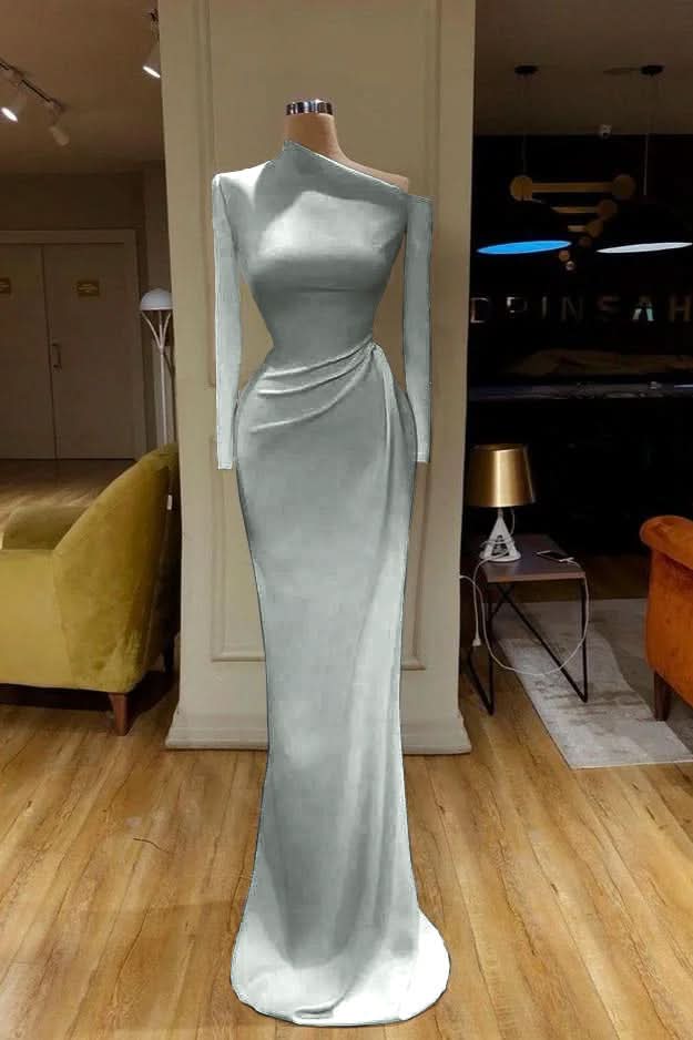Mermaid Long Sleeves Prom Dress BM bride