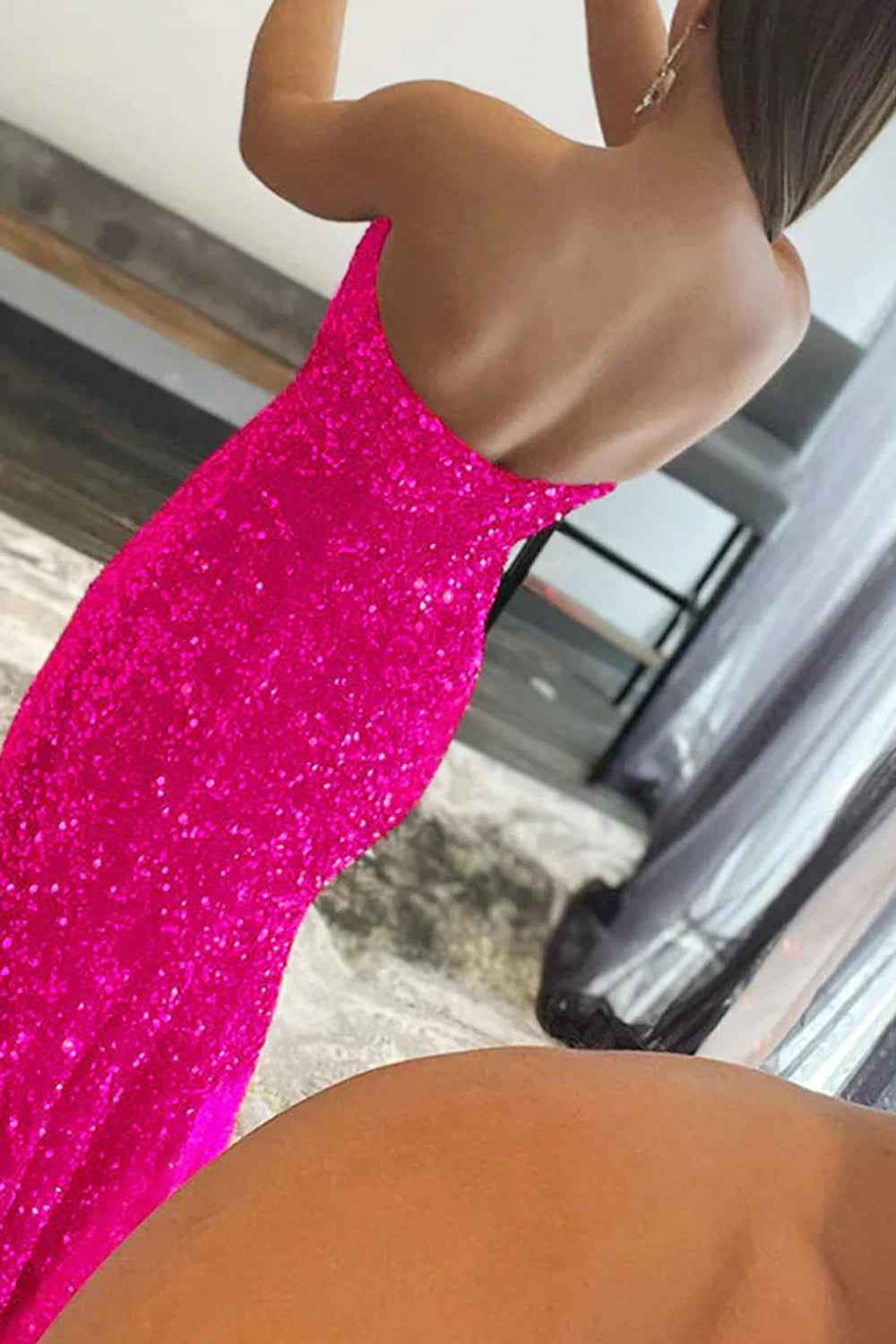 Mermaid Royal Blue Sequin Strapless Prom Dress