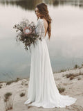 Long Sleeve Boho Lace Wedding Dress BM bride