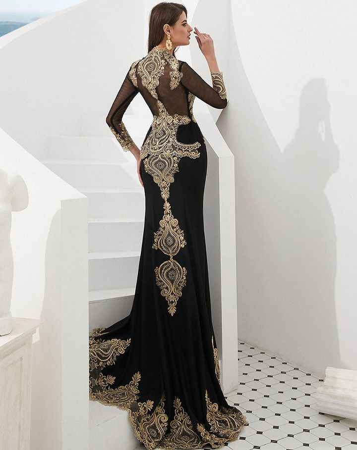 Amazing Long Sleeves Mermaid Prom Dress With Gold Appliques Cape