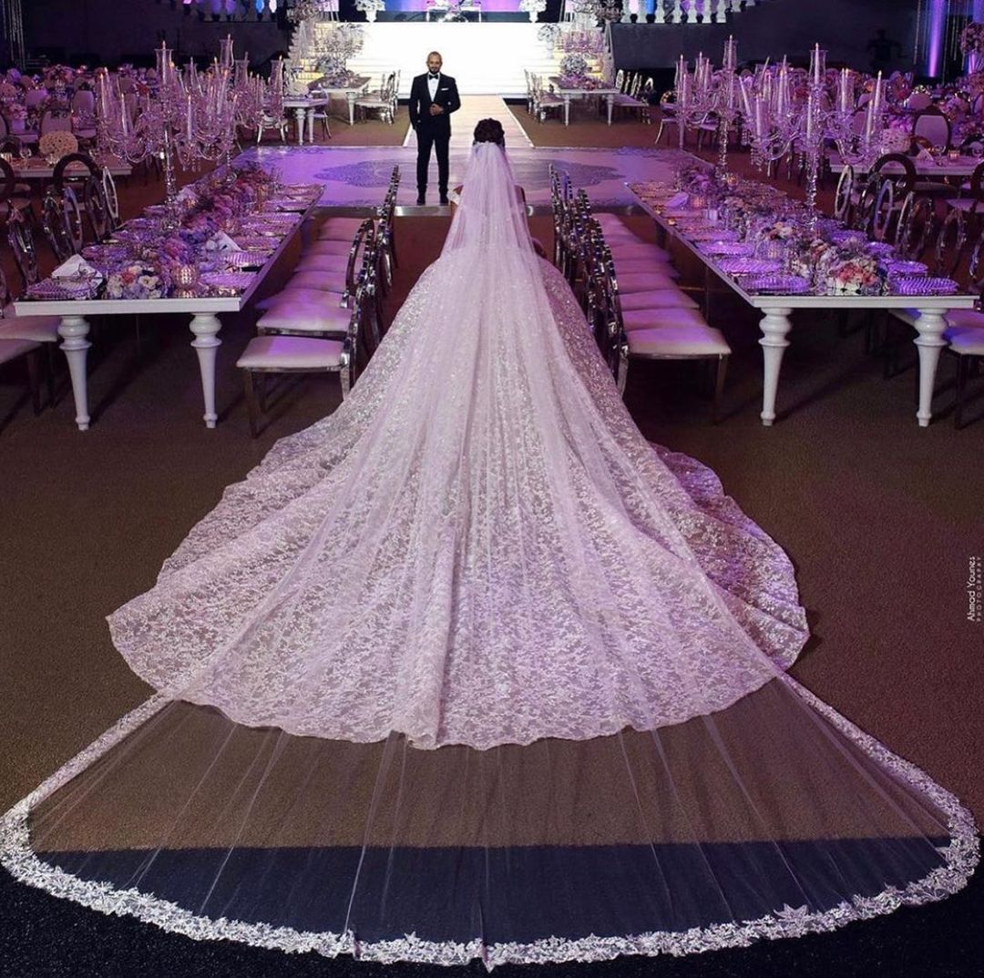 Long Sleeveless Princess Off-the-Shoulder Lace Wedding Dress BM bride