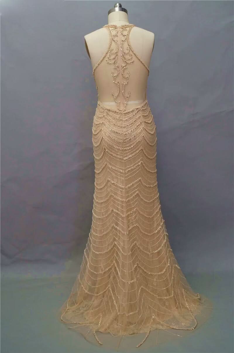 Black Sequin Tulle Mermaid Prom Dress with Sleeveless Design BM bride