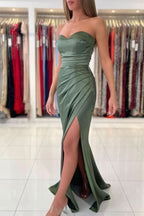Sweetheart Sleeveless Mermaid Evening Dress with Split BM bride