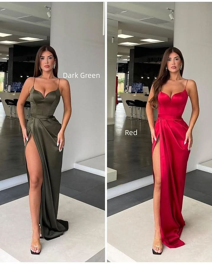 Orange Charmeuse Sleeveless Spaghetti Strap Prom Dress BM bride