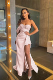 One Shoulder Beadings Mermaid Prom Dress Side Slit BM bride