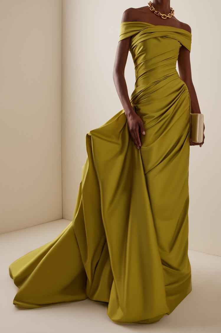 Glamorous Off the Shoulder Sleeveless Long Prom Dress With Pleated