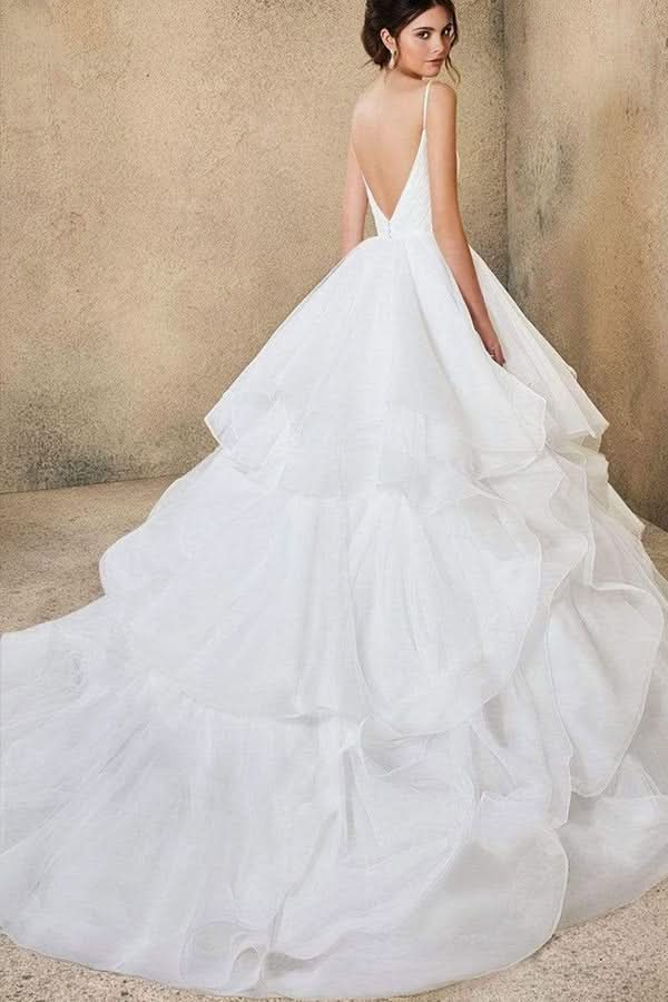 A-line Off-the-shoulder Wedding Dress With Tulle Lace Elegant BM bride