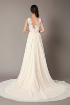 Champagne Lace Chiffon Wedding Dress BM bride