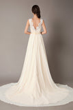 Champagne Lace Chiffon Wedding Dress BM bride