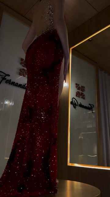 Stunning Red Sequins Strapless Sleeveless Long Split Prom Dress with Beadings