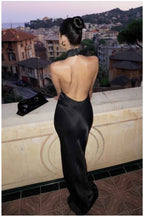 Halter Sleeveless Backless Mermaid Long Prom Dress With Pleated