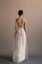 Charming Halter Sleeveless Backless Long Prom Dress With Pleated