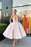 Strapless Short A-Line Prom Dress with Pockets BM bride