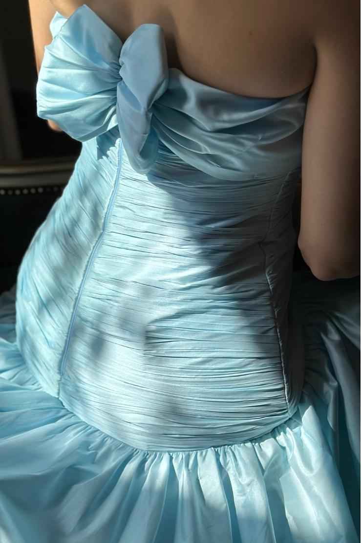 Chic Strapless Sleeveless Long Prom Dress With Pleated Bowknot