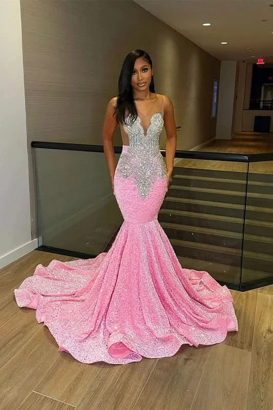 Shoulder Straps Luxurious Tulle Mermaid Prom Dress BM bride