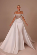 Off the Shoulder Strapless Mermaid Long Prom Dress With Sequins BMBRIDE