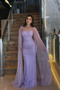 Charming Tulle Halter Appliques Mermaid Long Prom Dress With Beading