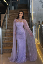 Charming Tulle Halter Appliques Mermaid Long Prom Dress With Beading