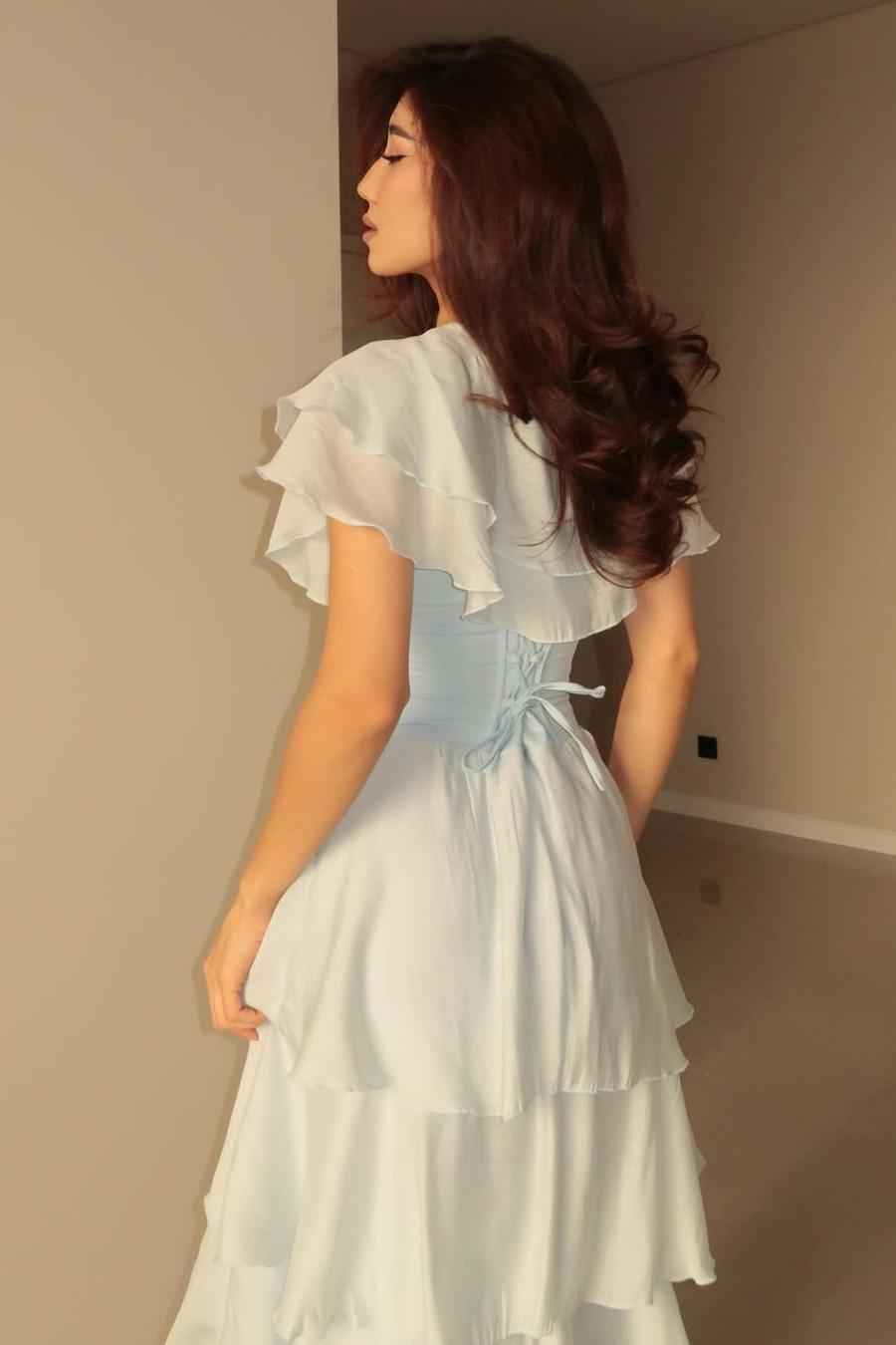 Strapless Sleeveless Long Prom Dress With Ruffles Pleated Shawl
