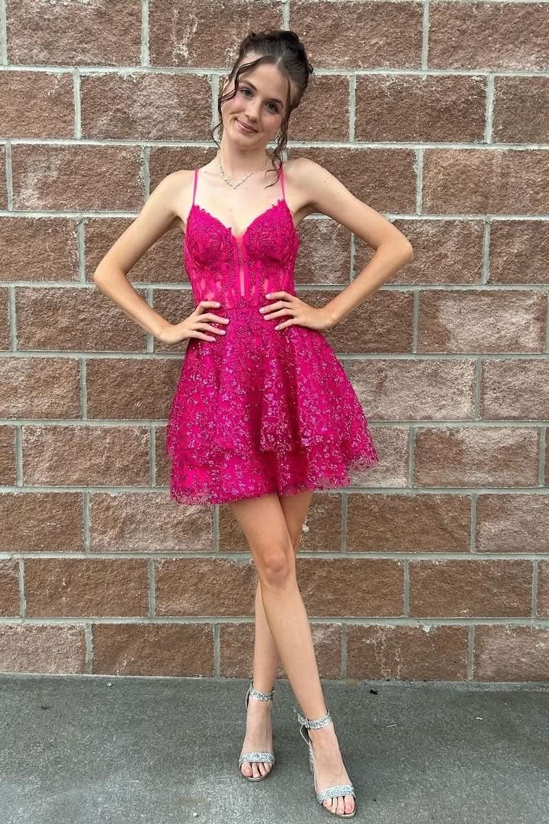 Lovely Ivory A-Line V Neck Tulle Homecoming Dresses BM bride
