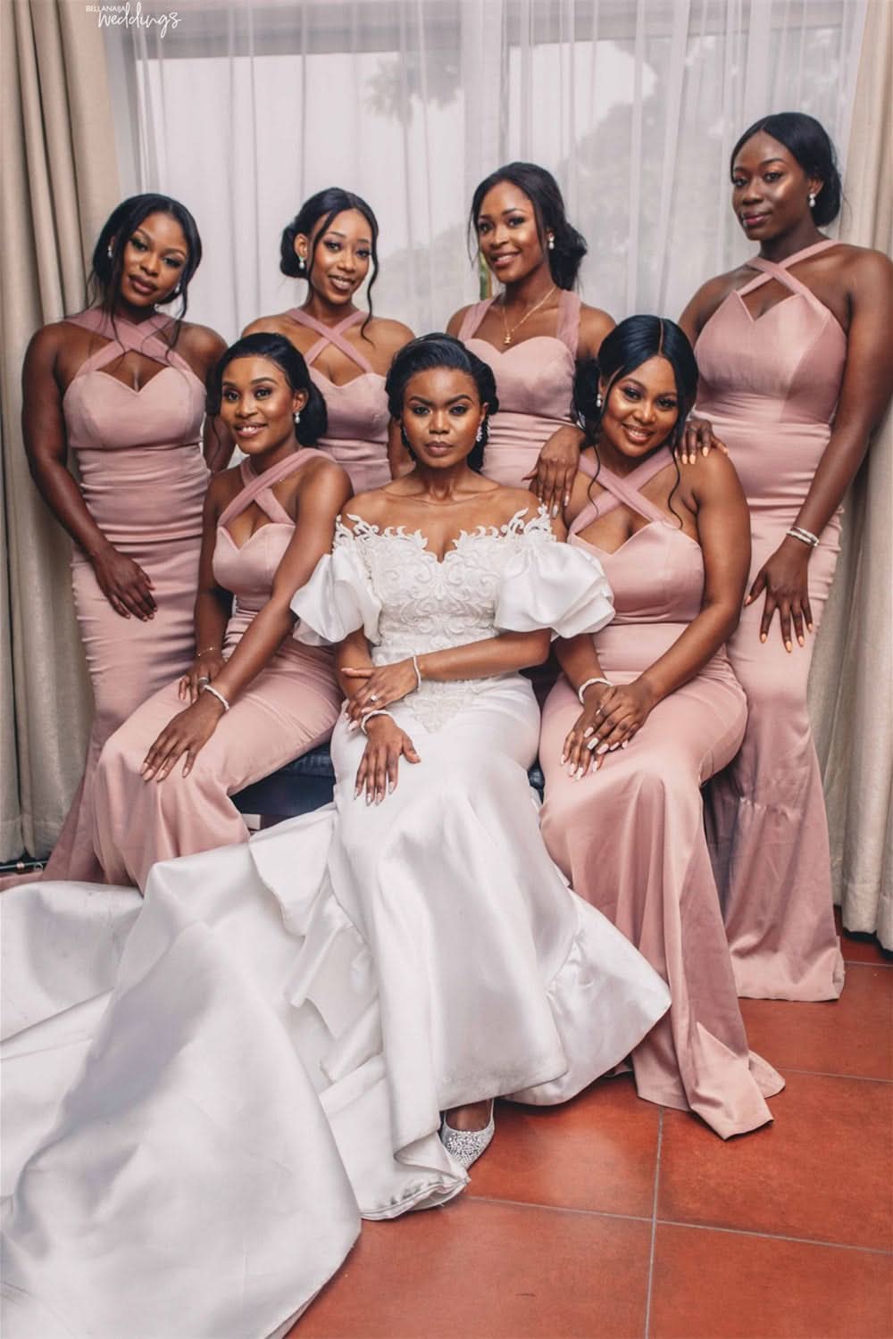 Sweetheart Bubble Sleeve Applique Mermaid Wedding Dress with Cathedral Train BM bride