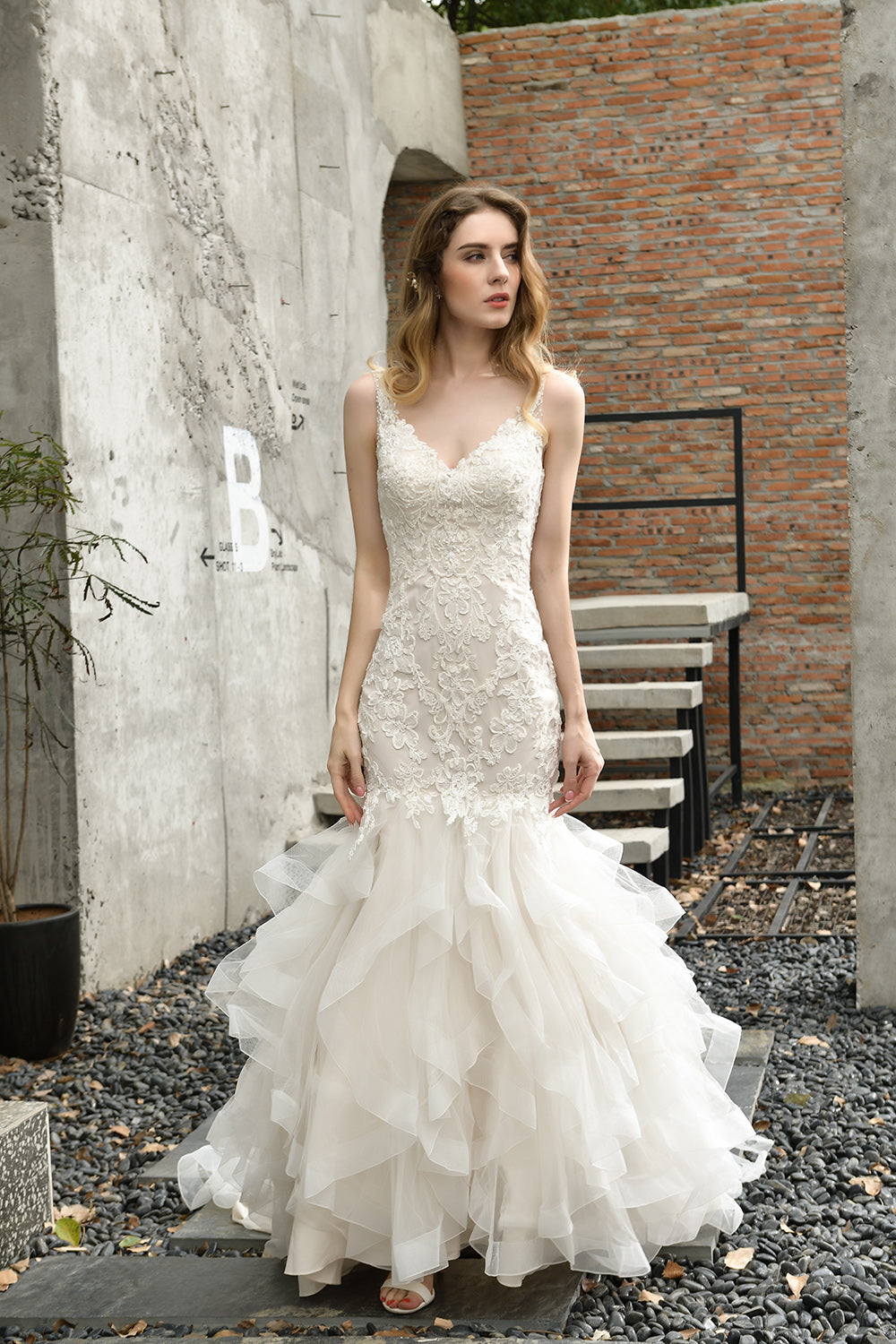 Mermaid Wedding Dress with Stunning Appliques BMbride