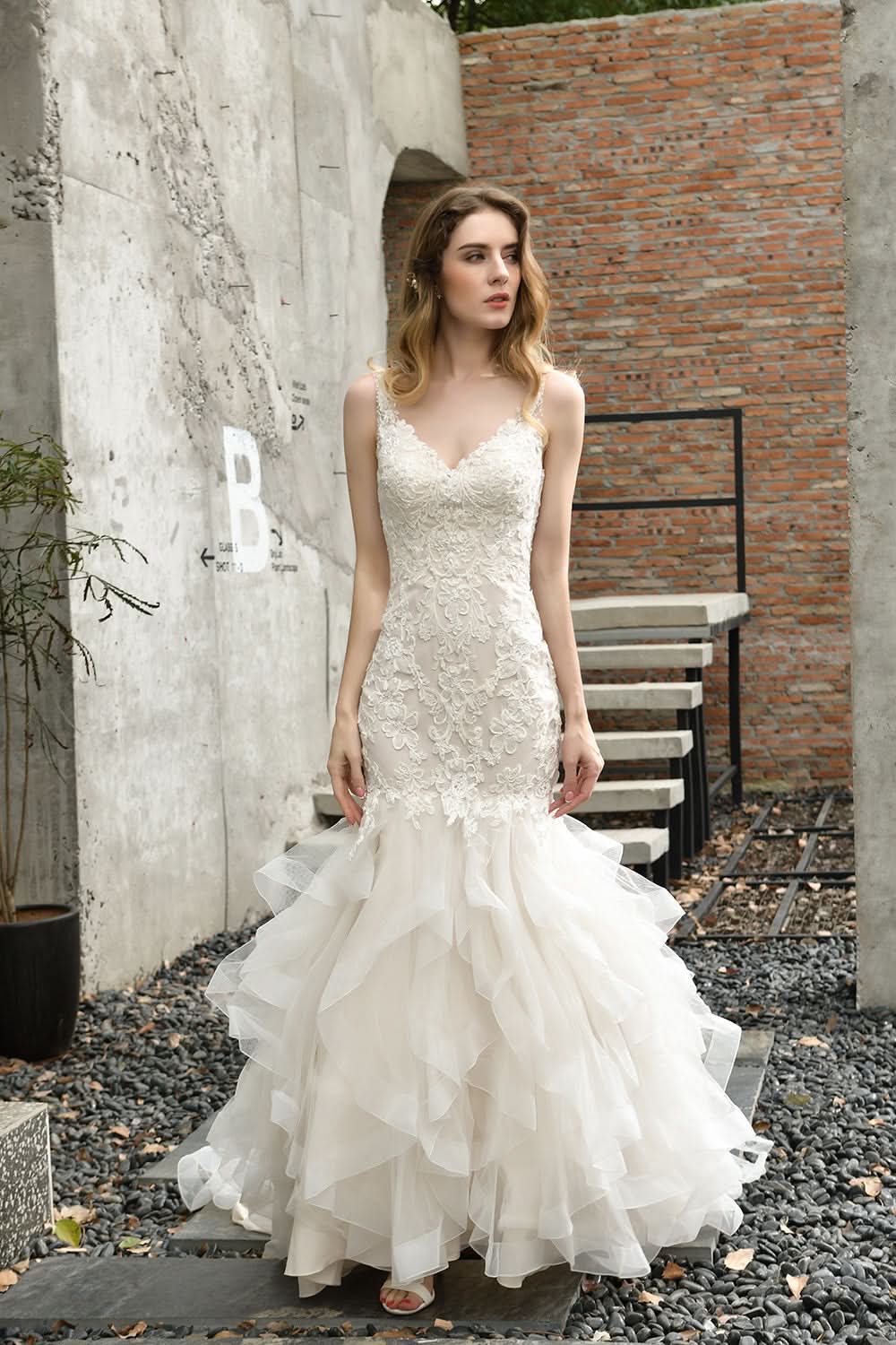 Mermaid Wedding Dress with Stunning Appliques BMbride