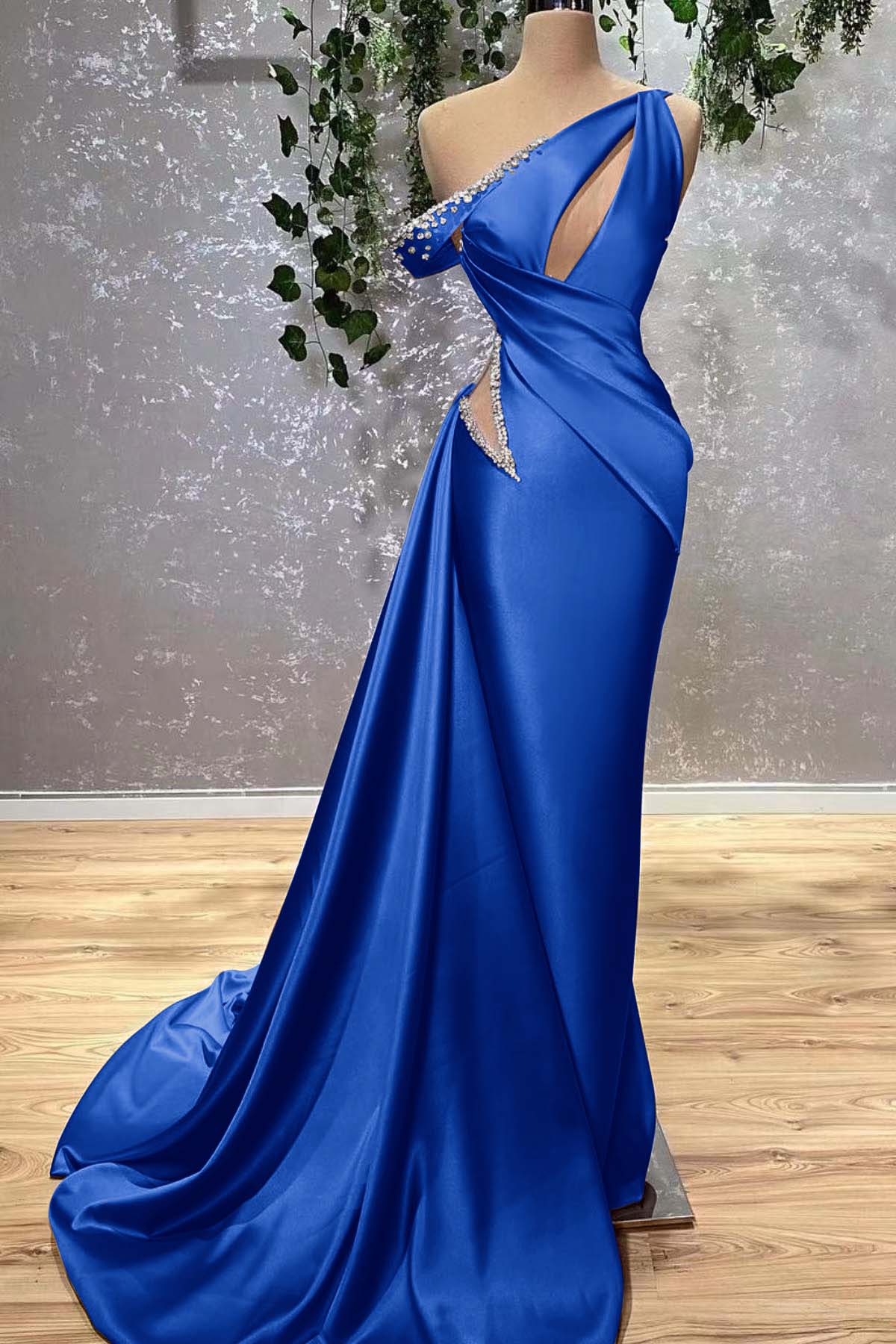 Lilac Off the Shoulder Sleeveless Mermaid Prom Dress With Beading