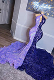 Elegant Sleeveless Halter Evening Dress with Appliques BM bride