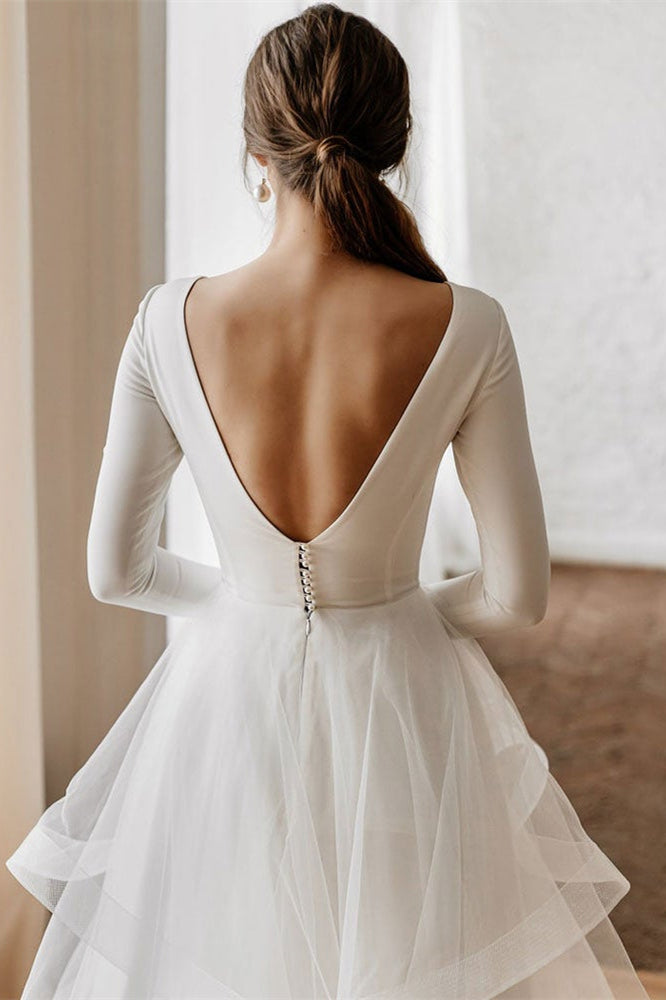 Long Sleeve Tulle Wedding Dress BM bride