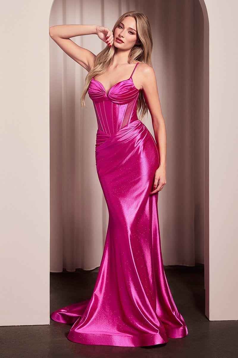 Spaghetti Strap Sleeveless Mermaid Long Prom Dress With Pleated
