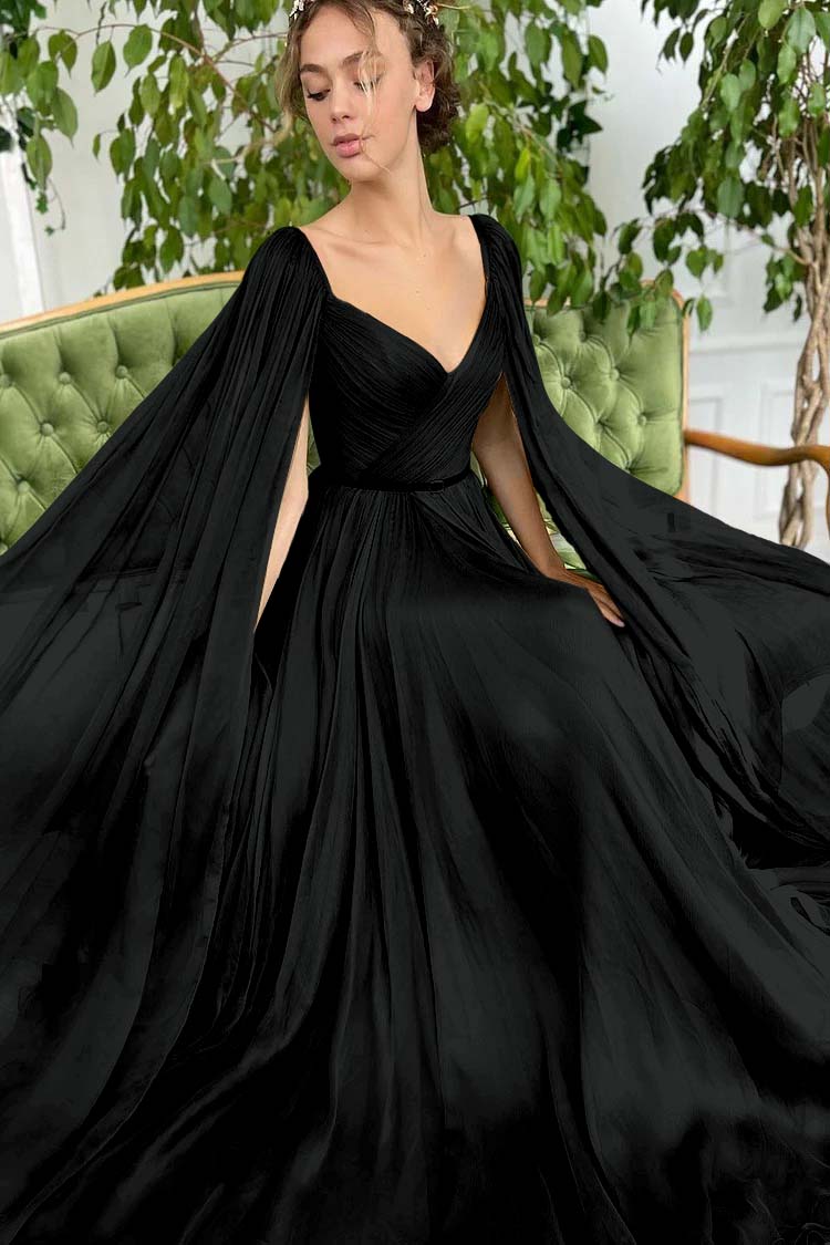 Elegant Green Long Sleeves Formal Belt Prom Dress Tulle With Split BMBRIDE