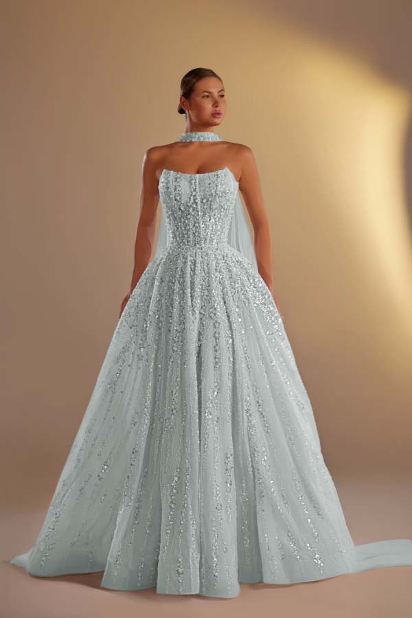 Strapless Sleeveless Long A Line Prom Dress With Pleated Beading