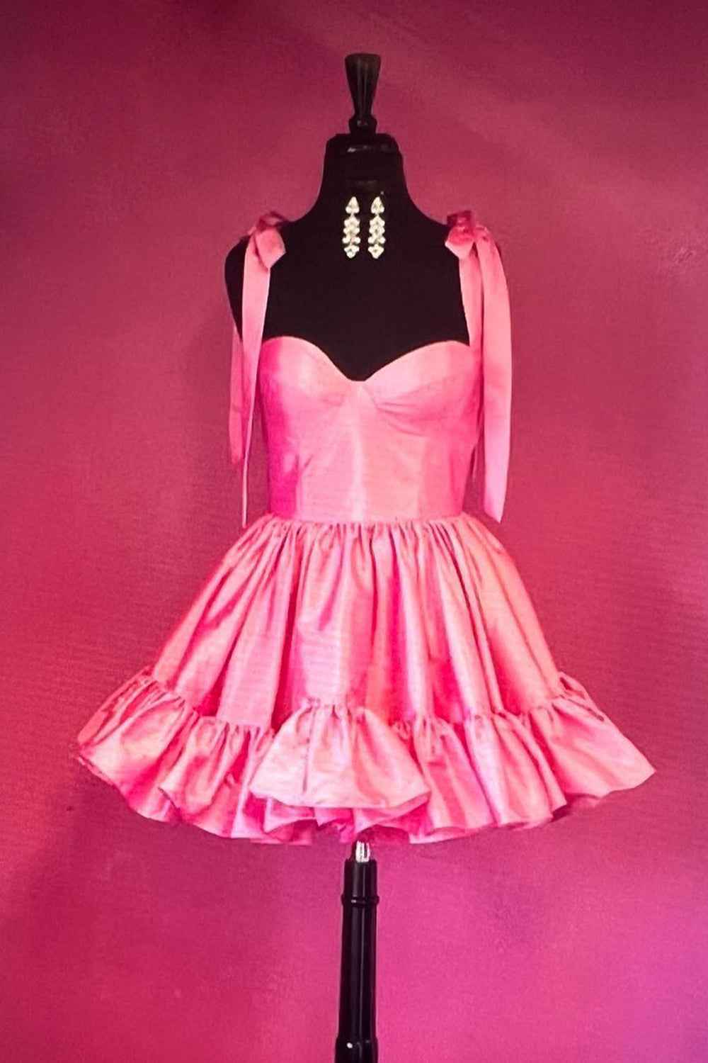 Simple Pink Corset A-Line Ruched Short Homecoming Dress Bmbride