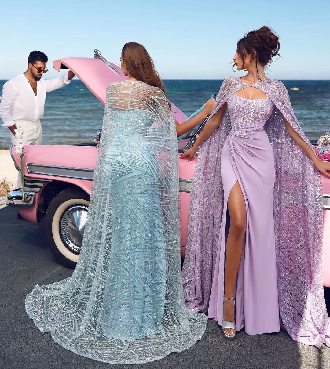 Baby Blue Charmeuse Prom Dress Sleeveless Strapless with High Slit BM bride