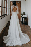 Boho Lace Chiffon Long Wedding Dress BM bride