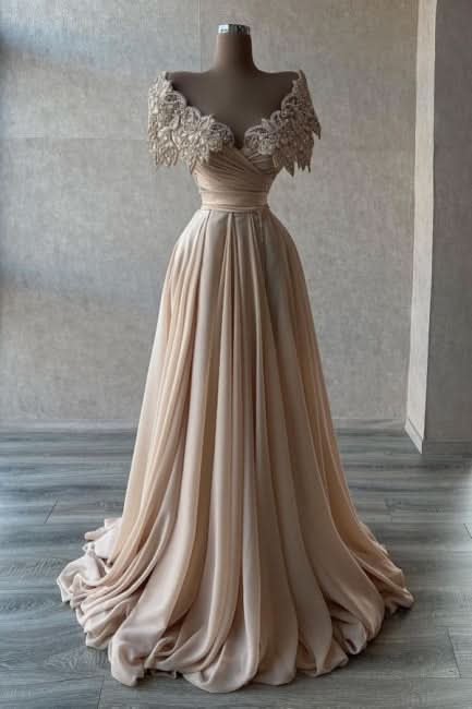 BMbride Elegant A-line Long Glitter Beading Sweetheart Prom Dresses BMbride