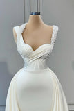 BMbride Elegant A-line Sweetheart Sleeveless Beading Wedding Dresses BMbride