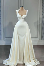 BMbride Elegant A-line Sweetheart Sleeveless Beading Wedding Dresses BMbride