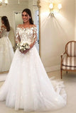 BMbride Elegant A Line Wedding Dresses With Sleeves Wedding dresses with lace BMbride
